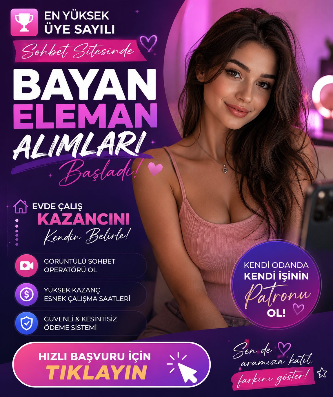 Bayan Sohbet Operatörü İş İlanları | Türkiye'nin 1 Numarası