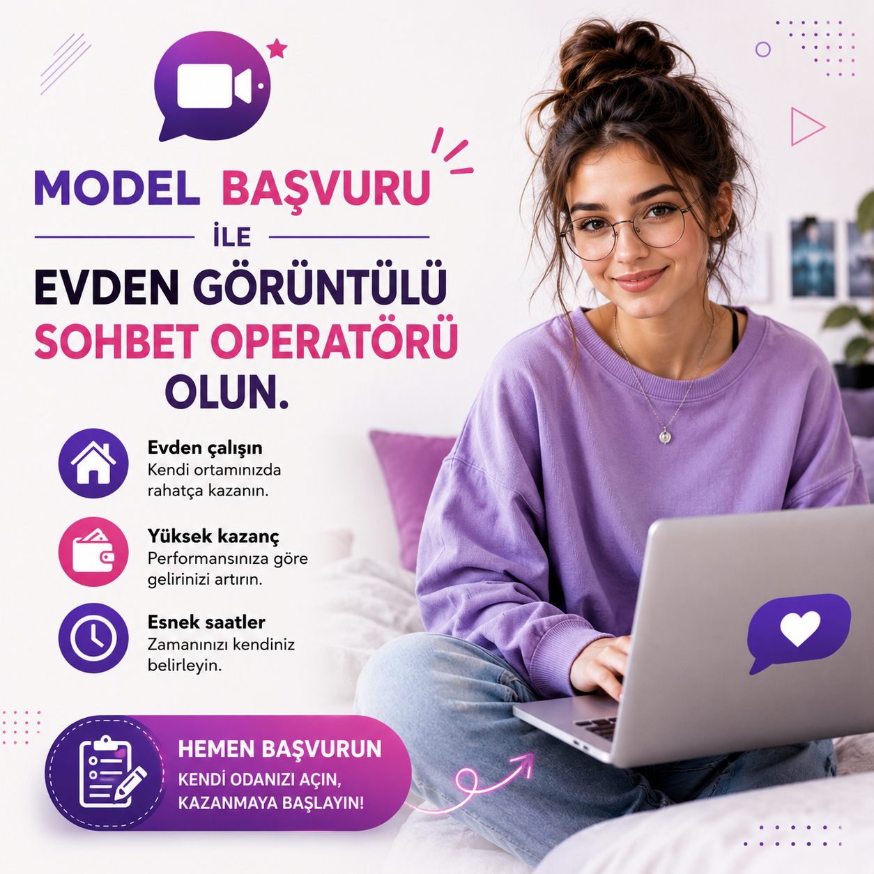 Model Başvuru Beyzam | Evden Görüntülü Sohbet Operatörü