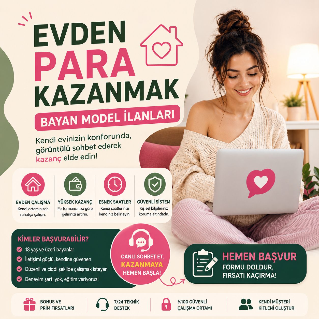 Görüntülü Sohbet Operatörlüğü | Saatte 500 - 1500 TL Gelir