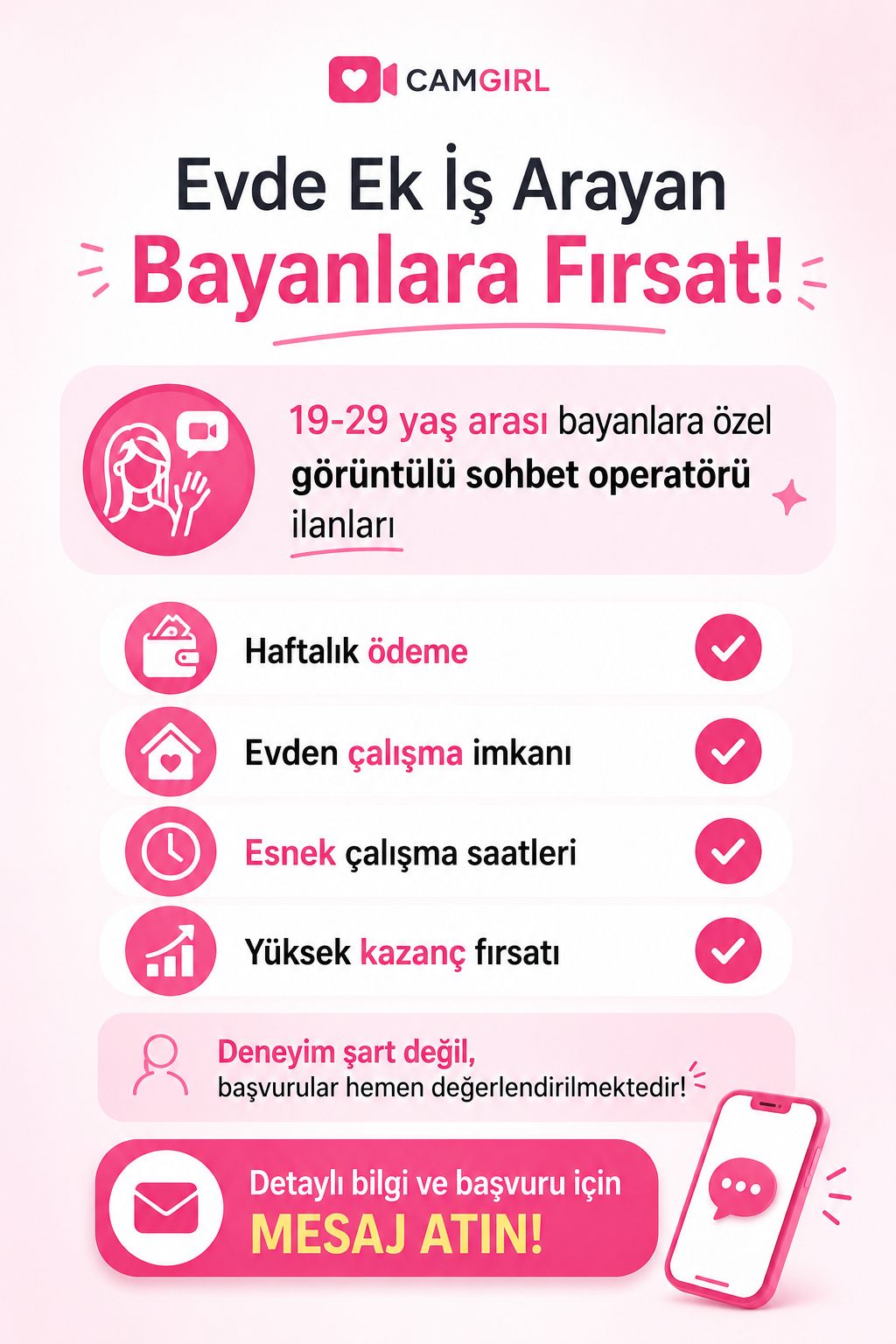 Evde Ek İş/Görüntülü Sohbet Chat