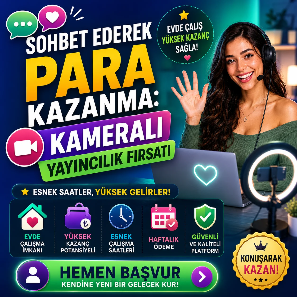 Sohbet Ederek Para Kazanma: Kameralı Yayıncılık Fırsatı