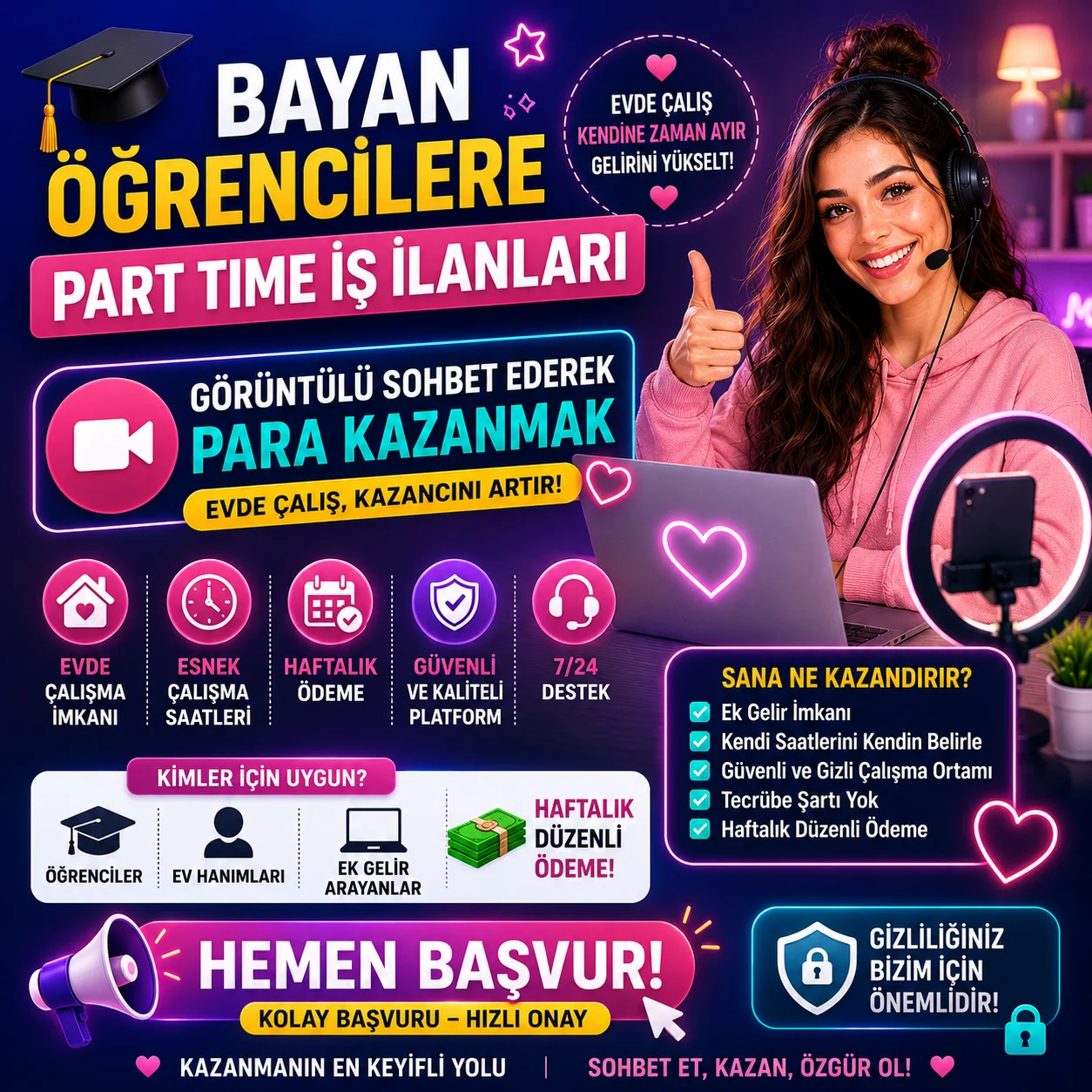 Bayan Öğrencilere Part Time İş İlanları | Evden Ek Gelir