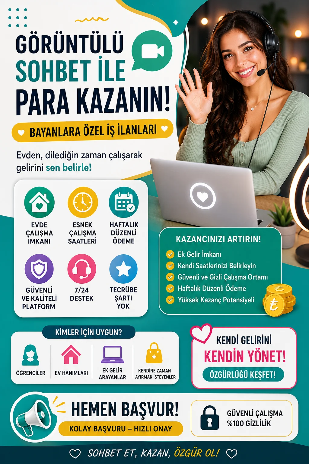 Görüntülü Sohbet ile Para Kazanın | Bayanlara Özel İş İlanları