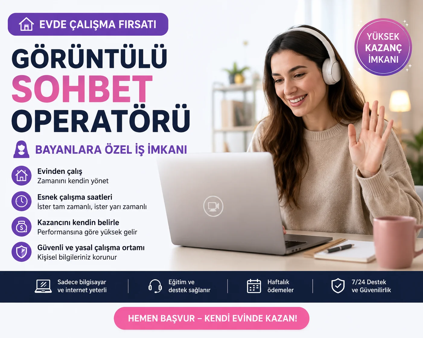 Görüntülü Sohbet Operatörü Olarak Çalışmak | Evden Ek İş