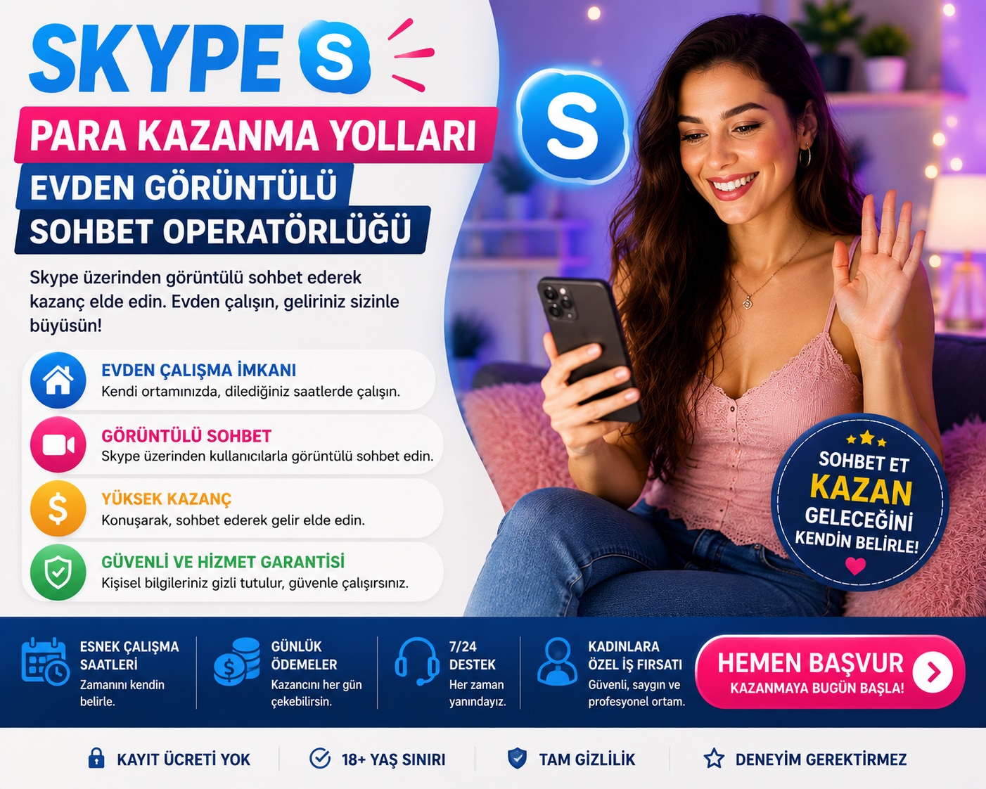 Skype Para Kazanma Yolları | Evden Görüntülü Sohbet Operatörlüğü